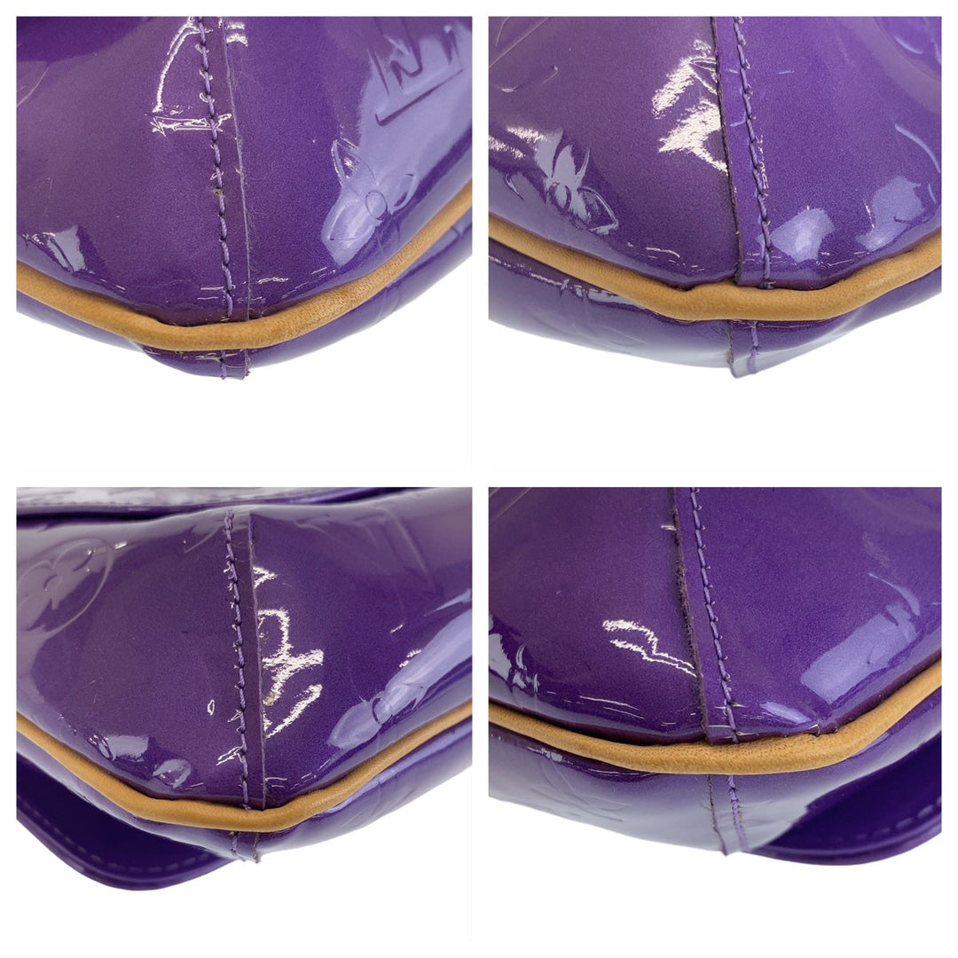 LOUIS VUITTON Shoulder Bag M91214 patent leather , leather Purple Gold Metal Shoulder Bag Vernis Thompson Street Women Used Authentic