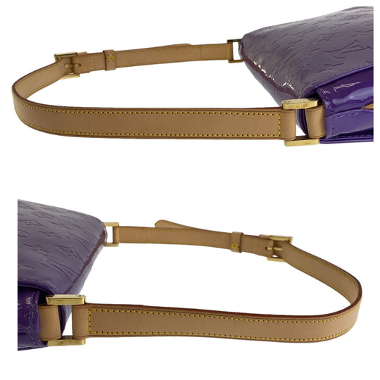 LOUIS VUITTON Shoulder Bag M91214 patent leather , leather Purple Gold Metal Shoulder Bag Vernis Thompson Street Women Used Authentic
