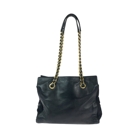 PRADA Tote Bag B4328 leather Black GoldMetal Tote Bag Shoulder Bag Logo embossed Women Used Authentic
