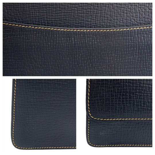 LOEWE Handbag leather Navy Handbag Barcelona Women Used Authentic