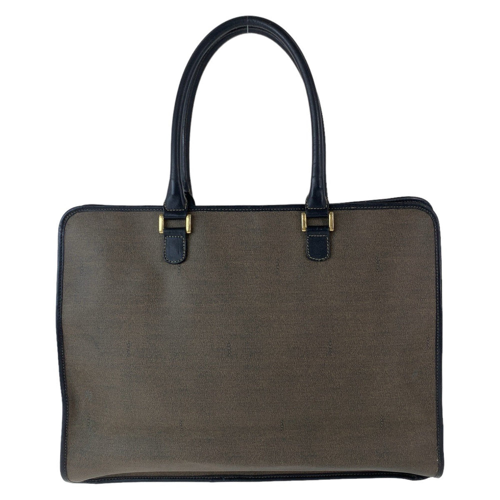 FENDI Business bag PVC, Leather Brown Gold Metal Business Bag Tote Bag A4 compatible Women Used Authentic
