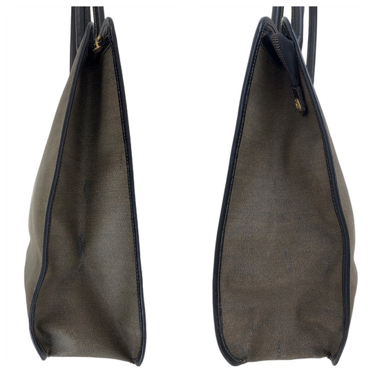 FENDI Business bag PVC, Leather Brown Gold Metal Business Bag Tote Bag A4 compatible Women Used Authentic