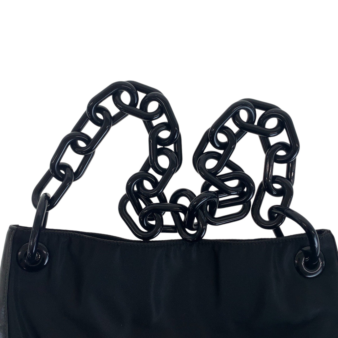 PRADA Shoulder Bag Nylon, Leather, Plastic Black black Test Women Used Authentic
