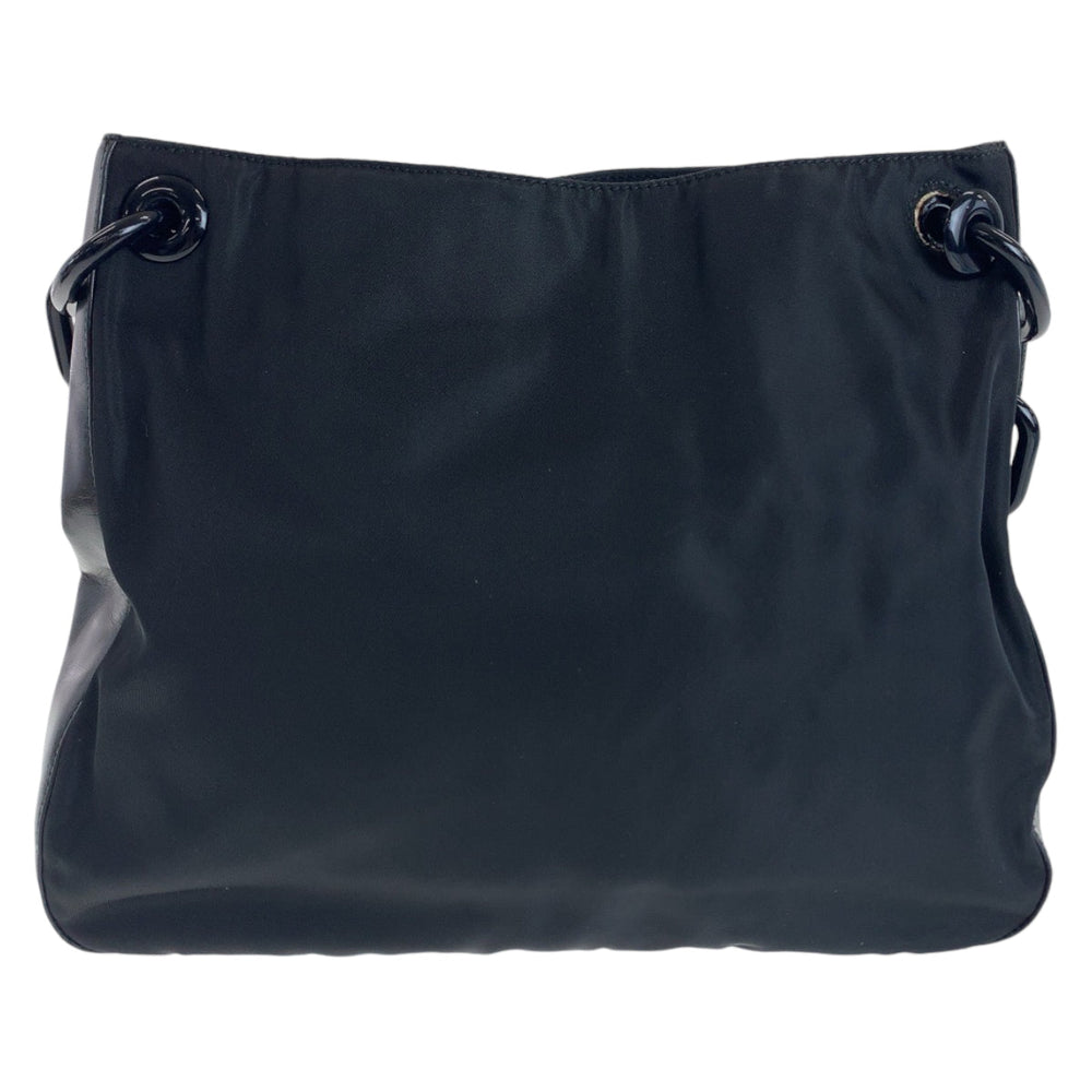 PRADA Shoulder Bag Nylon, Leather, Plastic Black black Test Women Used Authentic