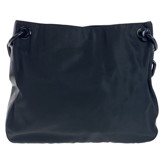 PRADA Shoulder Bag Nylon, Leather, Plastic Black black Test Women Used Authentic
