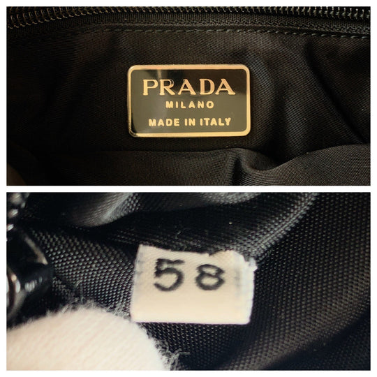 PRADA Shoulder Bag Nylon, Leather, Plastic Black black Test Women Used Authentic