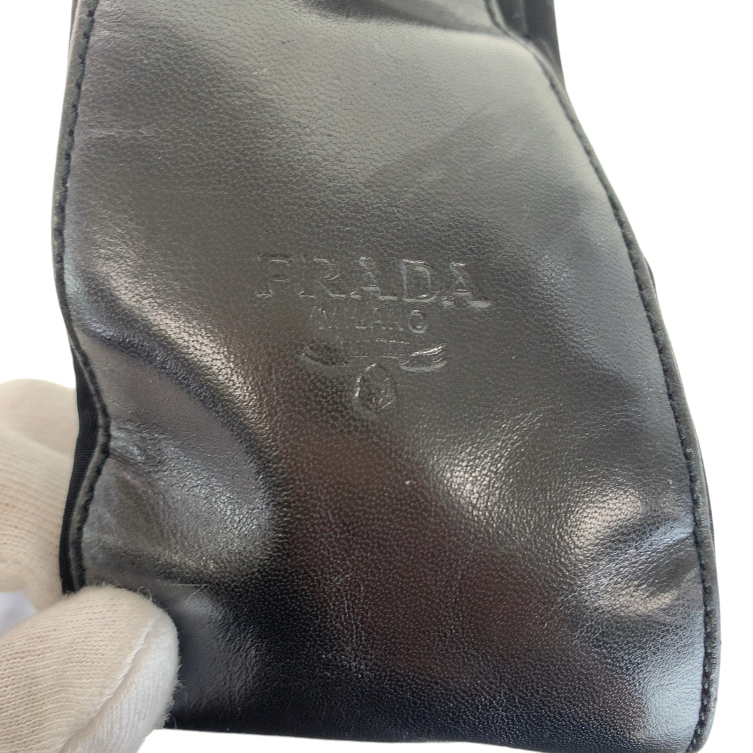 PRADA Shoulder Bag Nylon, Leather, Plastic Black black Test Women Used Authentic