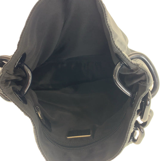 PRADA Shoulder Bag Nylon, Leather, Plastic Black black Test Women Used Authentic