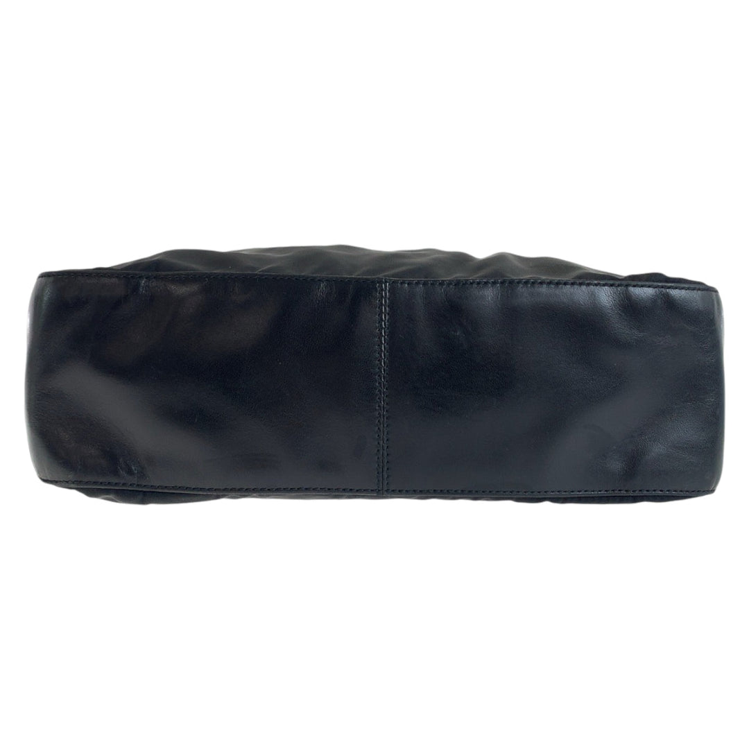 PRADA Shoulder Bag Nylon, Leather, Plastic Black black Test Women Used Authentic