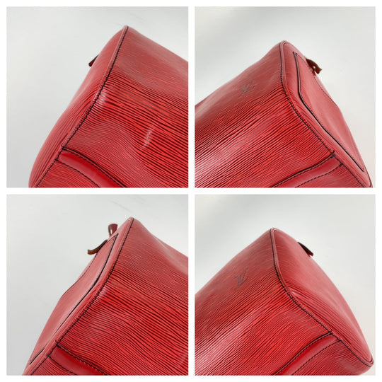 LOUIS VUITTON Handbag M43007 leather Castilian Red Gold Metal Handbags Mini Boston Duffel bag Epi Speedy 30 Women Used Authentic