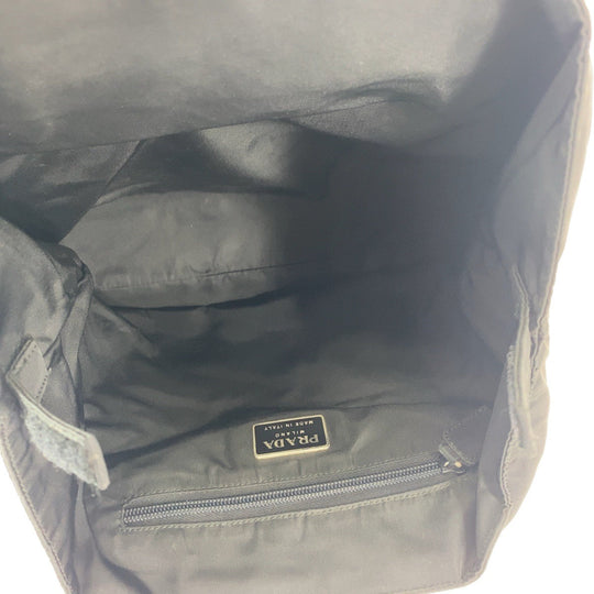 PRADA Tote Bag Nylon, Plastic Black SilverMetal Tote Bag handbag Test Triangle With logo Women Used Authentic