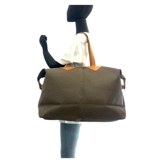 Yves Saint Laurent Boston Duffel bag PVC, Leather Brown Gold Metal Boston Duffel bag unisex YSL Women Used Authentic