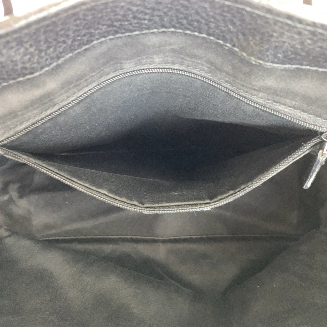 GUCCI Tote Bag 113019 GG canvas, leather Black SilverMetal Tote Bag handbag Women Used Authentic