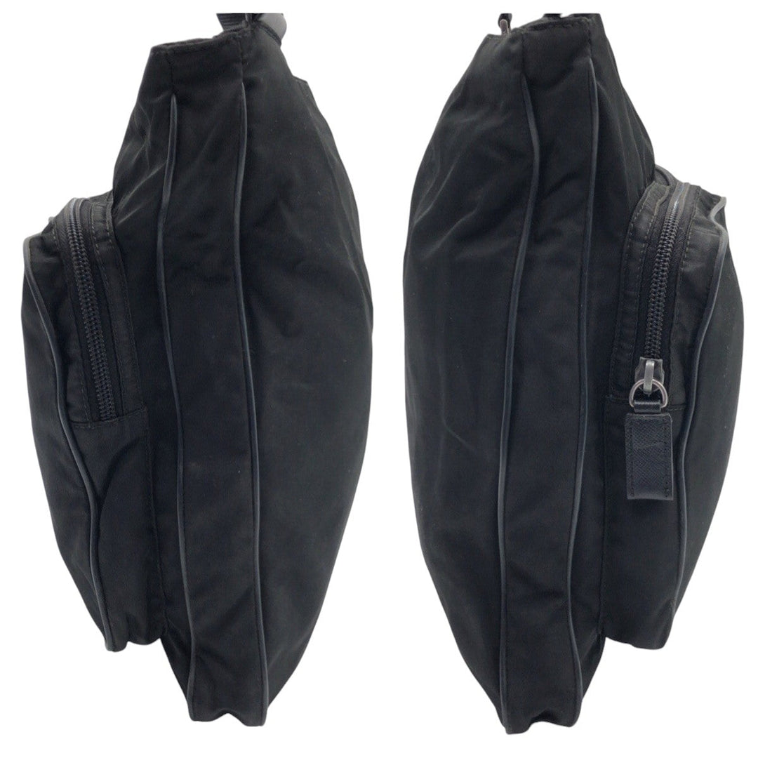 PRADA Shoulder Bag Nylon black Shoulder bag Messenger bag Test Triangular logo mens Used Authentic