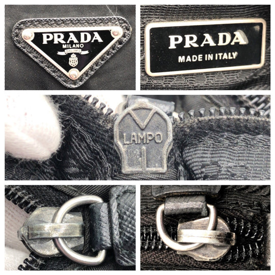 PRADA Shoulder Bag Nylon black Shoulder bag Messenger bag Test Triangular logo mens Used Authentic