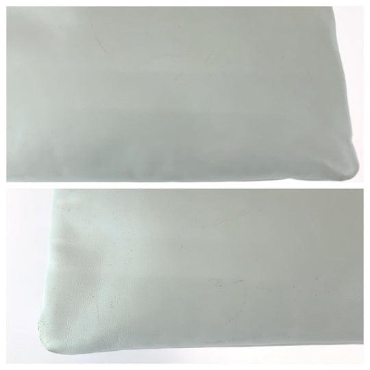 JIMMY CHOO Clutch bag leather White Black SilverMetal Clutch bag business bag DEREK Star studs mens Used Authentic