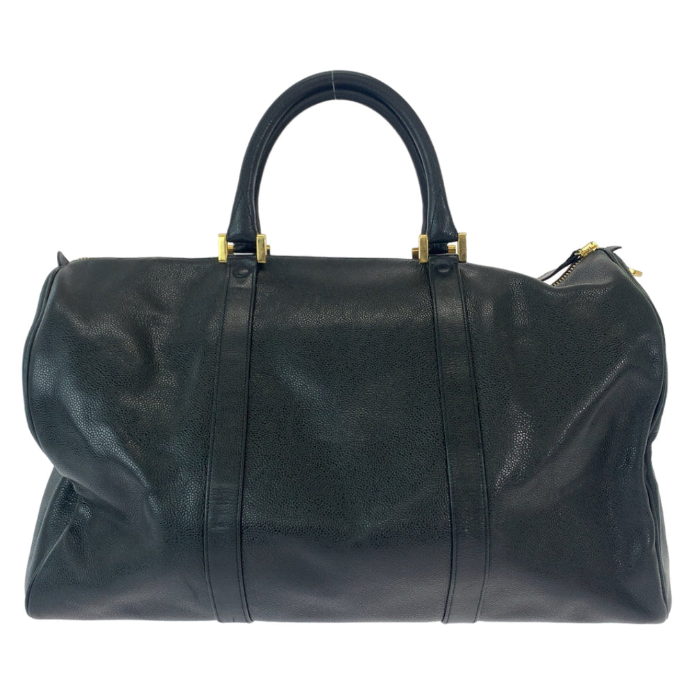 CHANEL Boston Duffel bag Caviar skin Black GoldMetal Boston Duffel bag Handbag COCO Mark Women Used Authentic