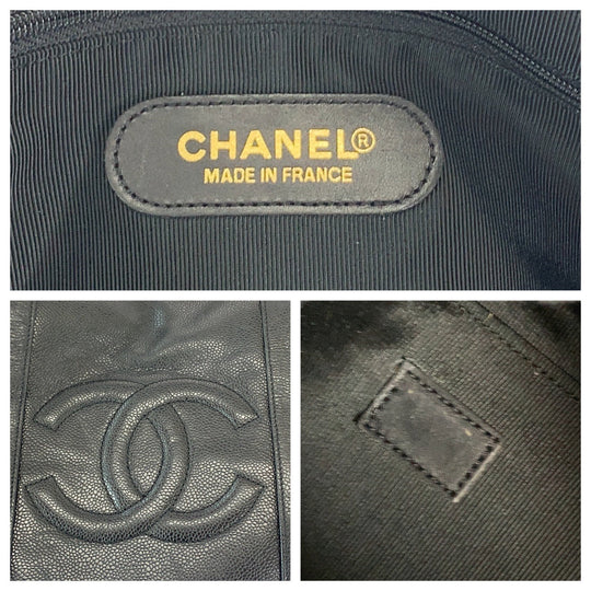 CHANEL Boston Duffel bag Caviar skin Black GoldMetal Boston Duffel bag Handbag COCO Mark Women Used Authentic
