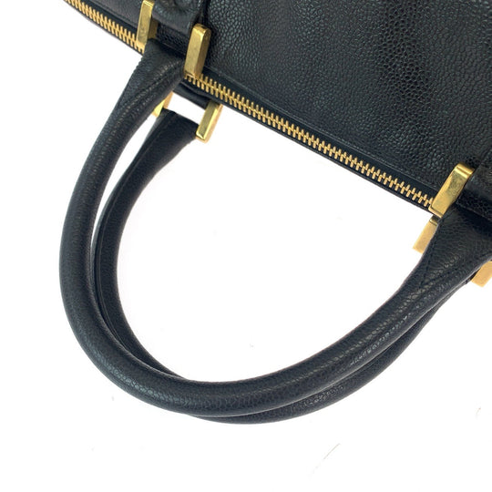 CHANEL Boston Duffel bag Caviar skin Black GoldMetal Boston Duffel bag Handbag COCO Mark Women Used Authentic