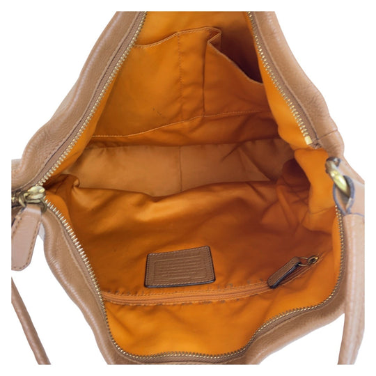 COACH Shoulder Bag E1359-F23293 leather Brown Gold Metal Hobo Women Used Authentic