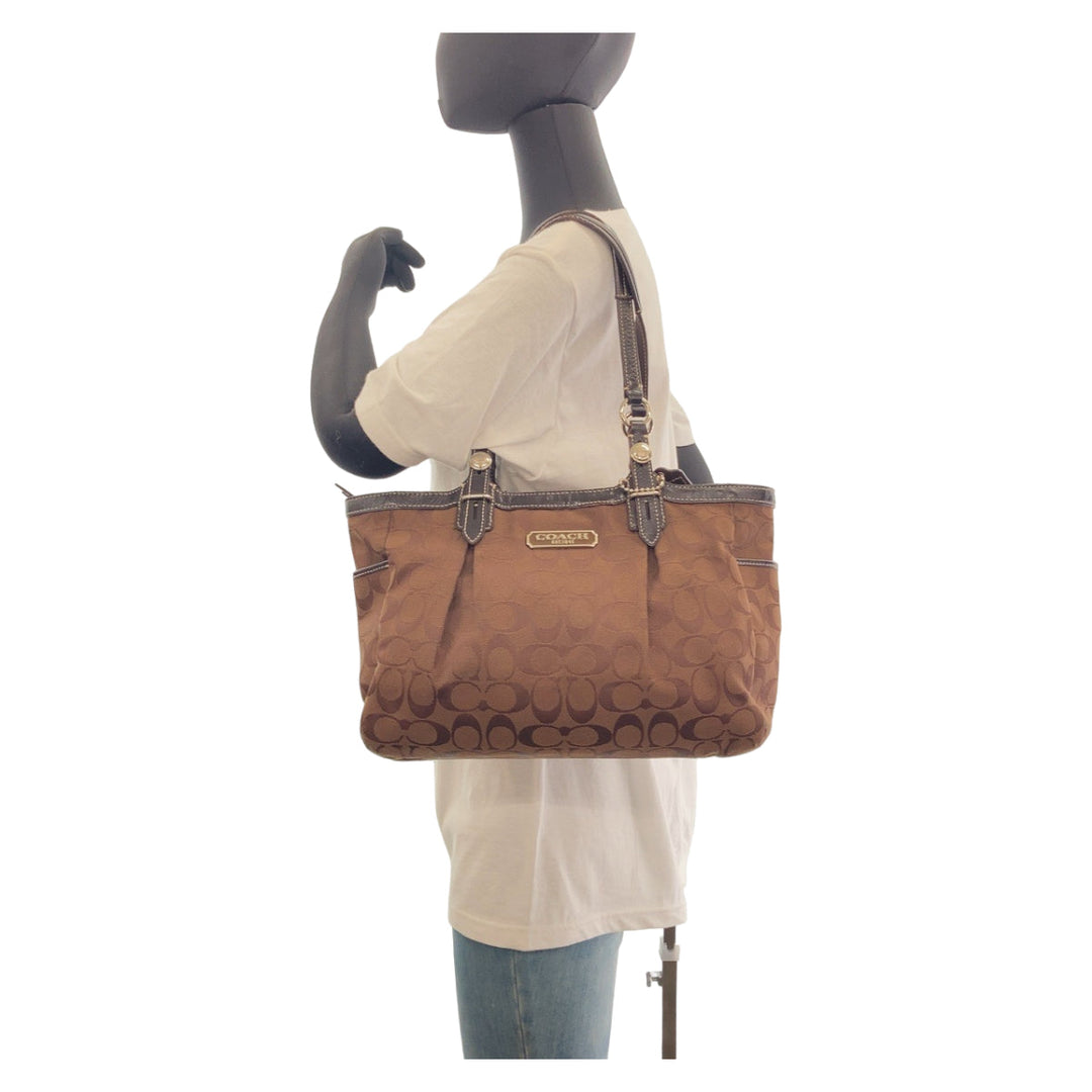 COACH Tote Bag canvas Brown Signature
