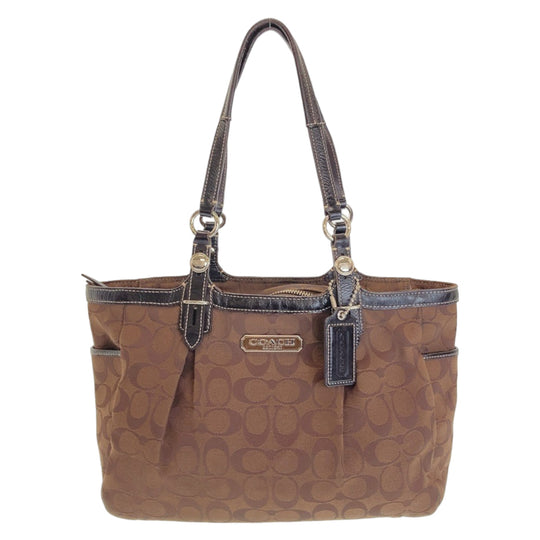 COACH Tote Bag canvas Brown Signature