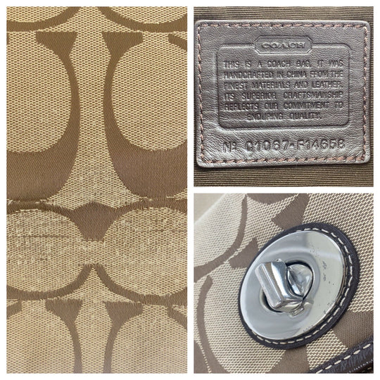 COACH Tote Bag canvas Brown Signature