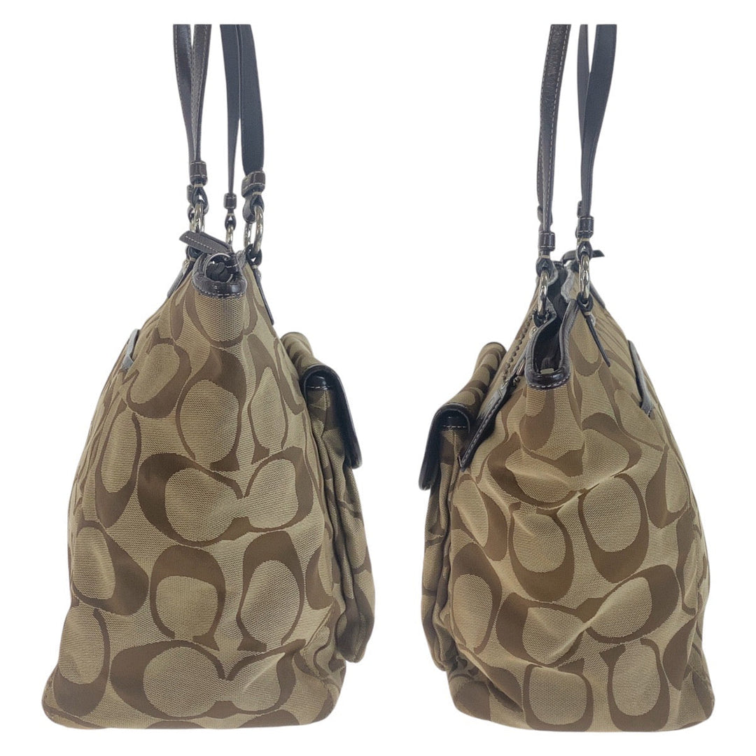 COACH Tote Bag canvas Brown Signature
