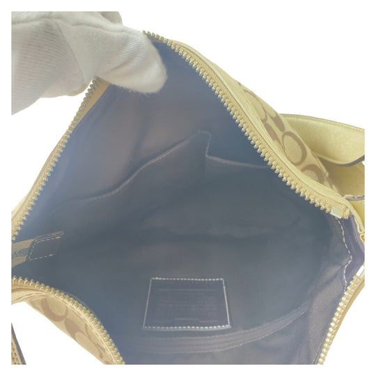 COACH Shoulder Bag canvas gold Signature