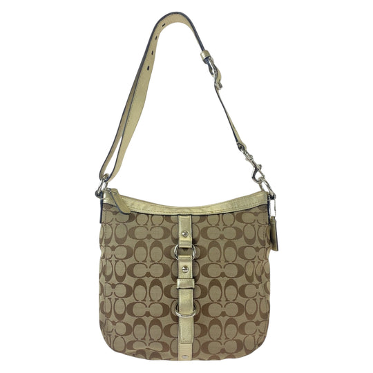 COACH Shoulder Bag canvas gold Signature