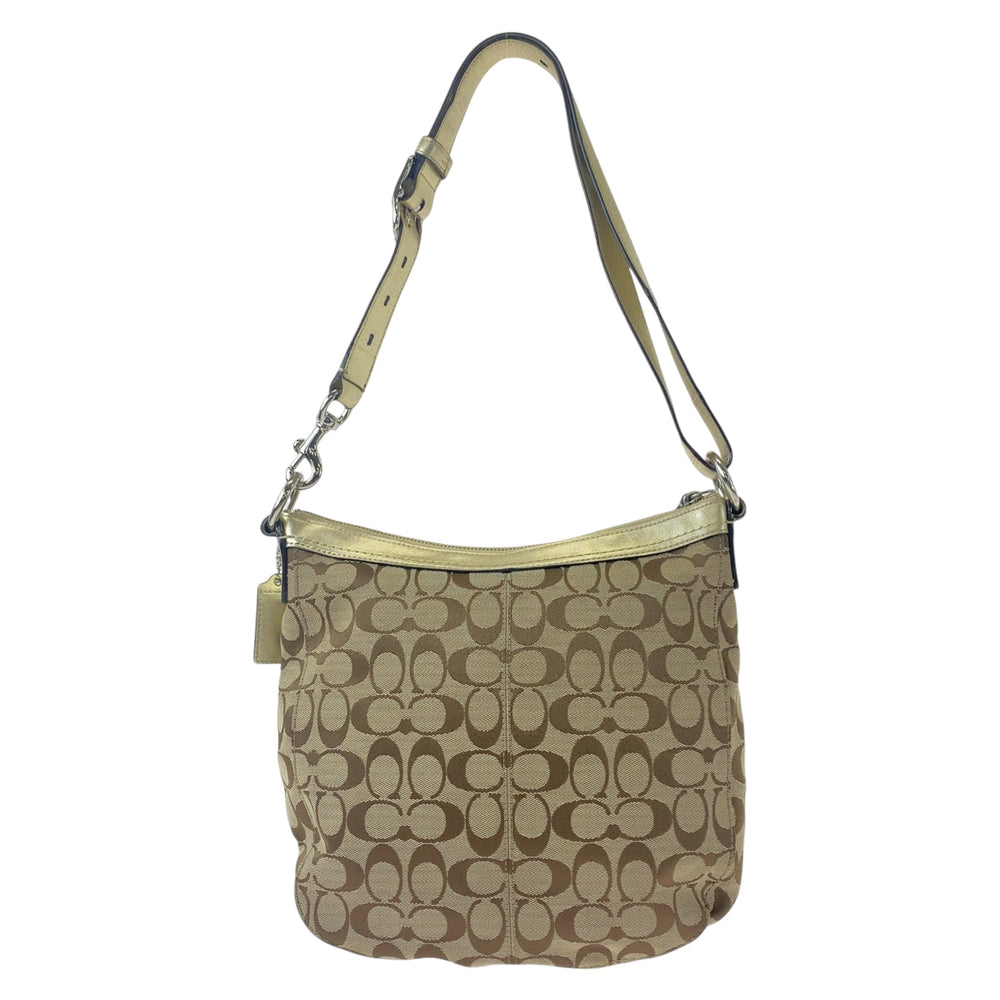 COACH Shoulder Bag canvas gold Signature