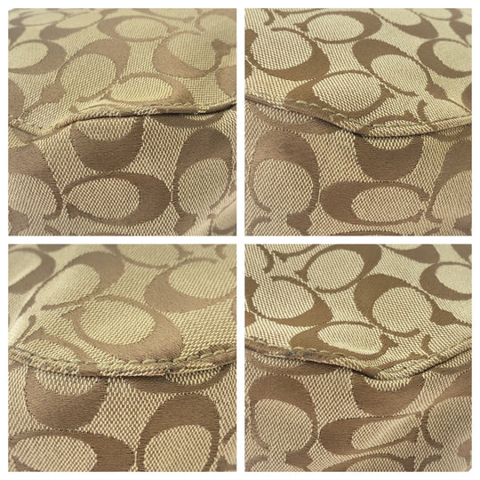 COACH Shoulder Bag canvas gold Signature