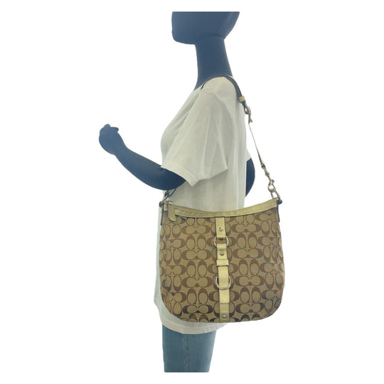 COACH Shoulder Bag canvas gold Signature
