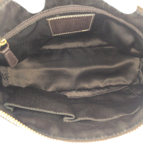 COACH Shoulder Bag 11017 canvas Brown Beige Gold Metal Signature