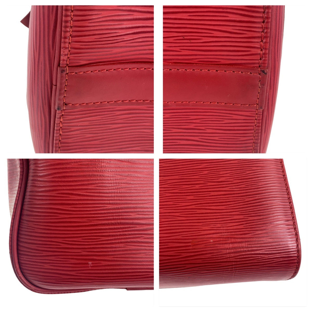 LOUIS VUITTON Handbag M43017 leather Castilian Red Gold Metal Handbags Mini Boston Duffel bag Epi Speedy 25 Women Used Authentic