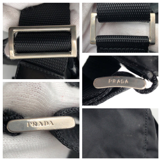 PRADA Shoulder Bag Nylon Black black Shoulder Bag Unisex Test Triangular logo Women Used Authentic