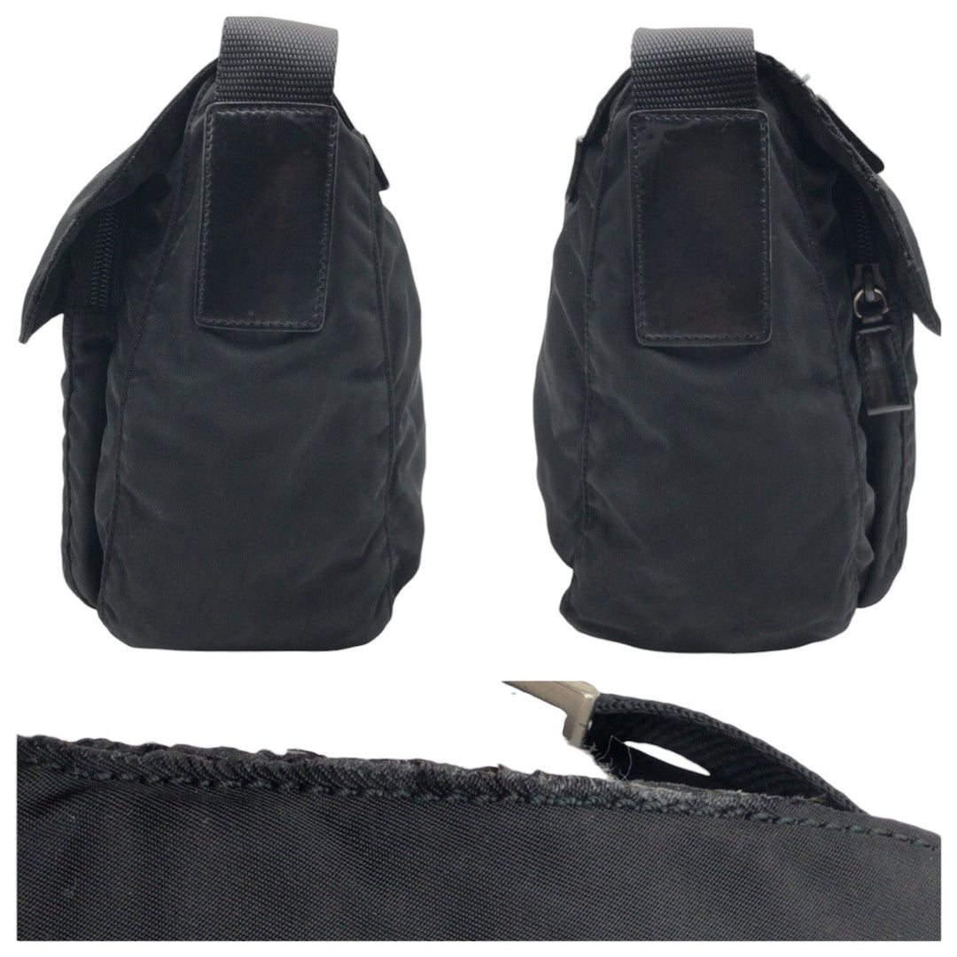 PRADA Shoulder Bag Nylon Black black Shoulder Bag Unisex Test Triangular logo Women Used Authentic
