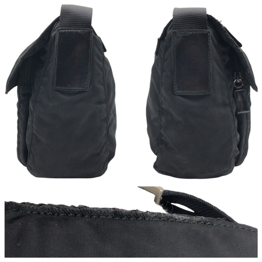PRADA Shoulder Bag Nylon Black black Shoulder Bag Unisex Test Triangular logo Women Used Authentic