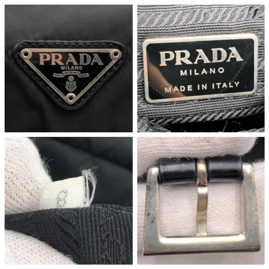 PRADA Shoulder Bag Nylon Black black Shoulder Bag Unisex Test Triangular logo Women Used Authentic