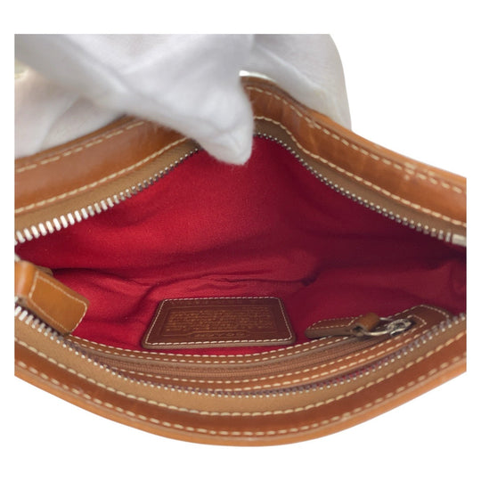 COACH Shoulder Bag C2K-6034 Canvas, Leather Pink Brown SilverMetal Hobo Shoulder Bag Signature Women Used Authentic