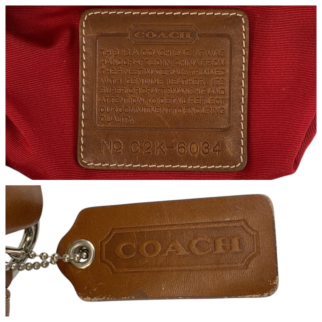 COACH Shoulder Bag C2K-6034 Canvas, Leather Pink Brown SilverMetal Hobo Shoulder Bag Signature Women Used Authentic