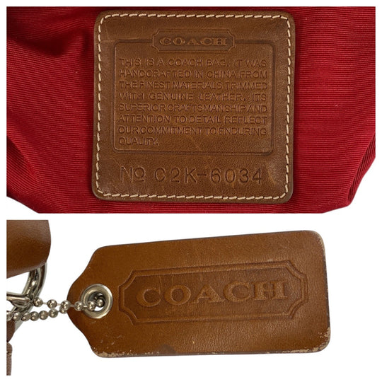 COACH Shoulder Bag C2K-6034 Canvas, Leather Pink Brown SilverMetal Hobo Shoulder Bag Signature Women Used Authentic