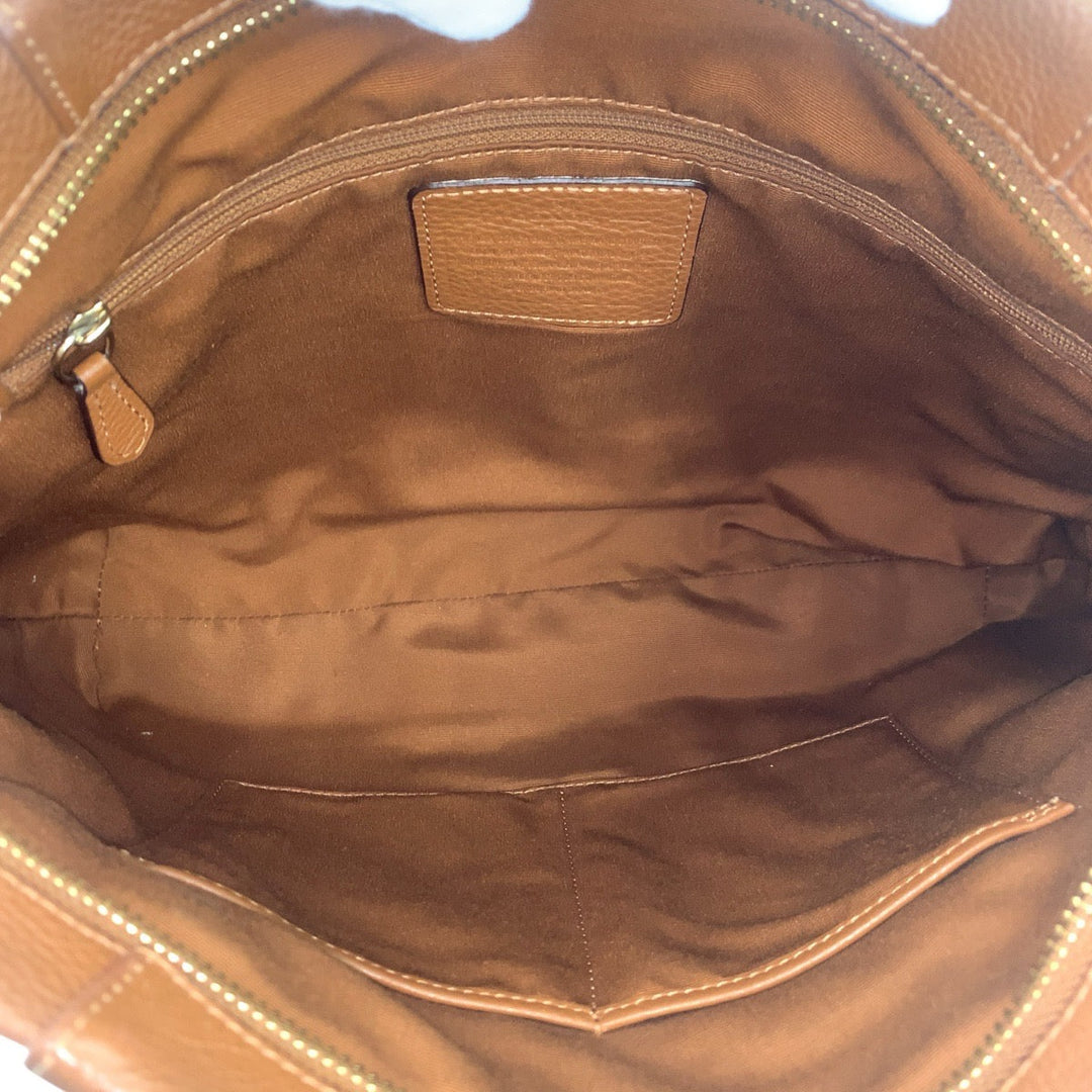 COACH Shoulder Bag leather Brown Gold Metal Shoulder Bag Handbag 2WAY Women Used Authentic