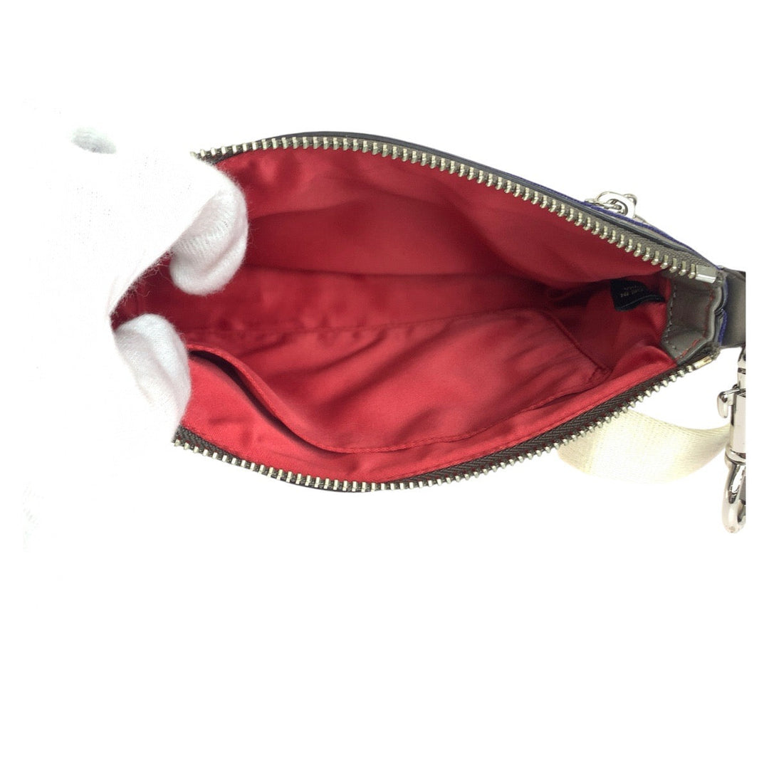 COACH Shoulder Bag canvas gray Signature poppy