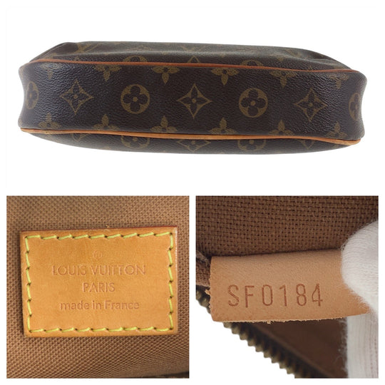 LOUIS VUITTON Shoulder Bag M56390 PVC, Leather Brown Gold Metal Crossbody Shoulder Bag Pochette Monogram Odeon PM Women Used Authentic