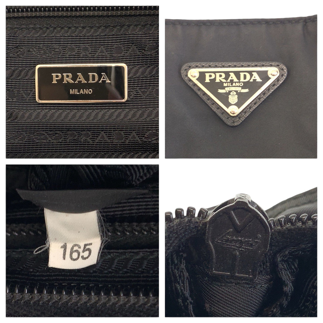 PRADA Shoulder Bag VA0340 Nylon Black SilverMetal Shoulder Bag Messenger bag Test Triangle With logo mens Used Authentic