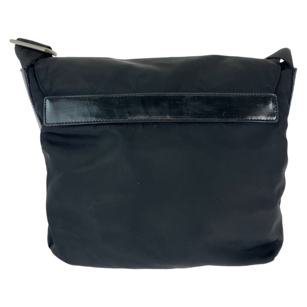 PRADA Shoulder Bag BT8994 Nylon Black SilverMetal Crossbody Shoulder Bag Pochette Test Triangle With logo mens Used Authentic