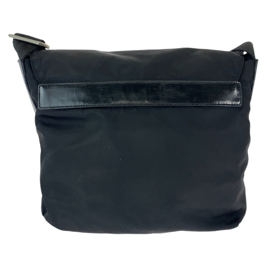 PRADA Shoulder Bag BT8994 Nylon Black SilverMetal Crossbody Shoulder Bag Pochette Test Triangle With logo mens Used Authentic