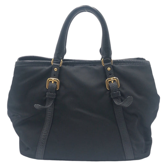 PRADA Shoulder Bag Nylon, Leather Black GoldMetal Shoulder Bag Handbag 2WAY Test Women Used Authentic
