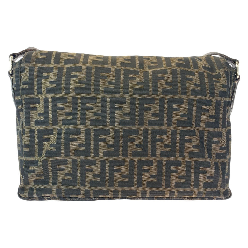 FENDI Shoulder Bag Canvas, Leather Brown Gold Metal Crossbody Shoulder Bag Messenger Bag Zucca Women Used Authentic